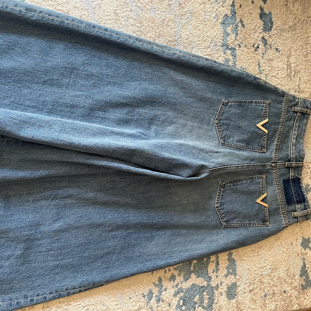 Valentino Blue Flare Wide-Leg Jeans - Picture 3 of 5